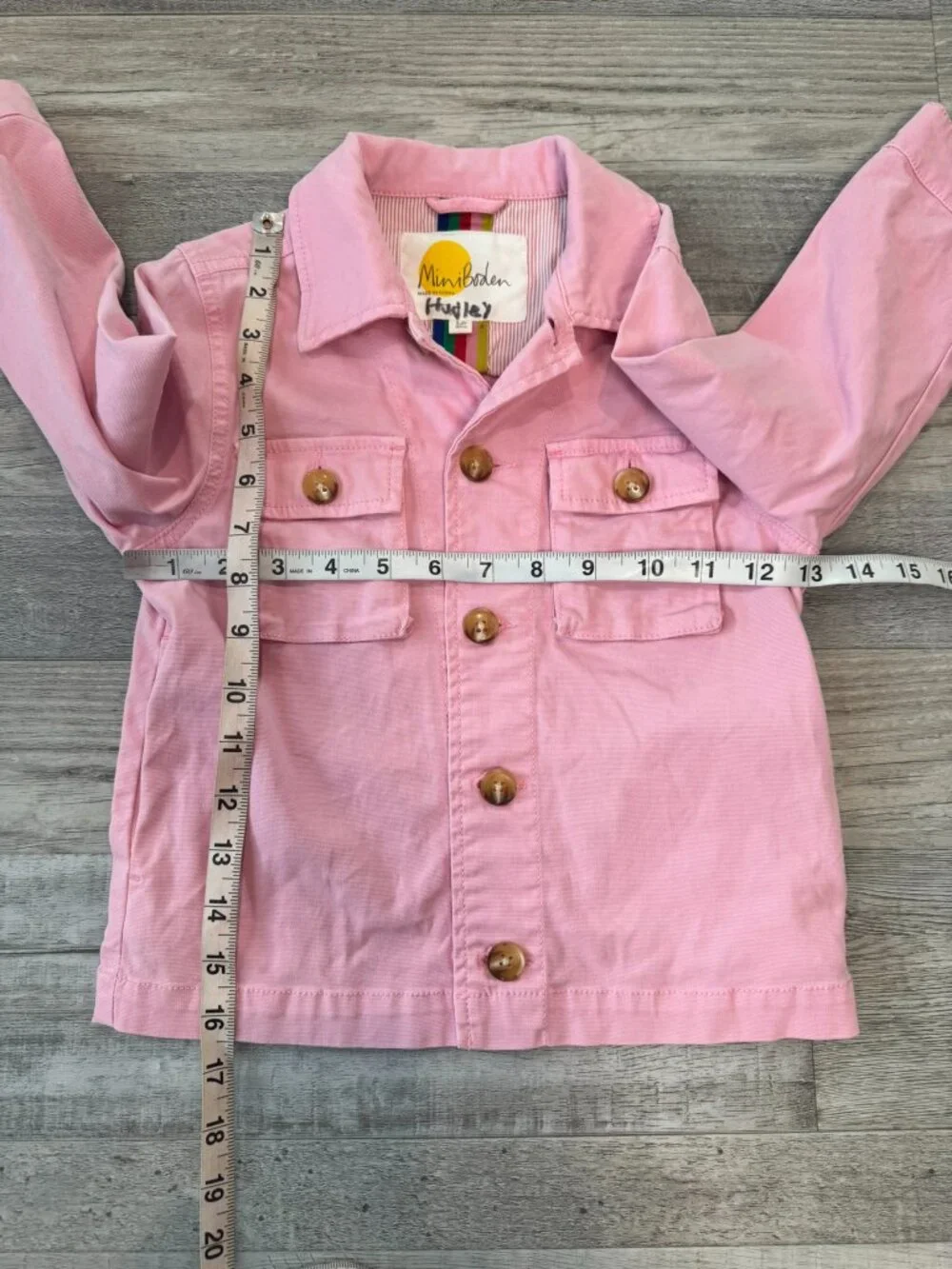 Mini Boden Girls Pink Cotton Button Front Jacket Size 3/4 Year M16